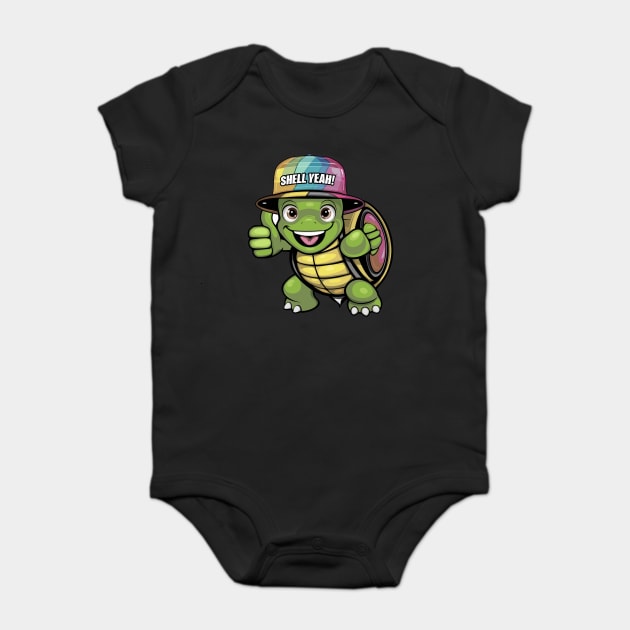 Turtle in Cap Shall Yeah Baby Bodysuit by Vinokurio